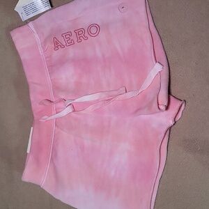 Aeropostale Pink Tie- Dye Fleece Sweat Shorts